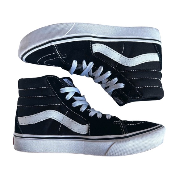 VANS Sk8-Hi “Comfty Cush” High Top Sneakers Black White Street Style M6.5 W8.0 - Picture 1 of 8